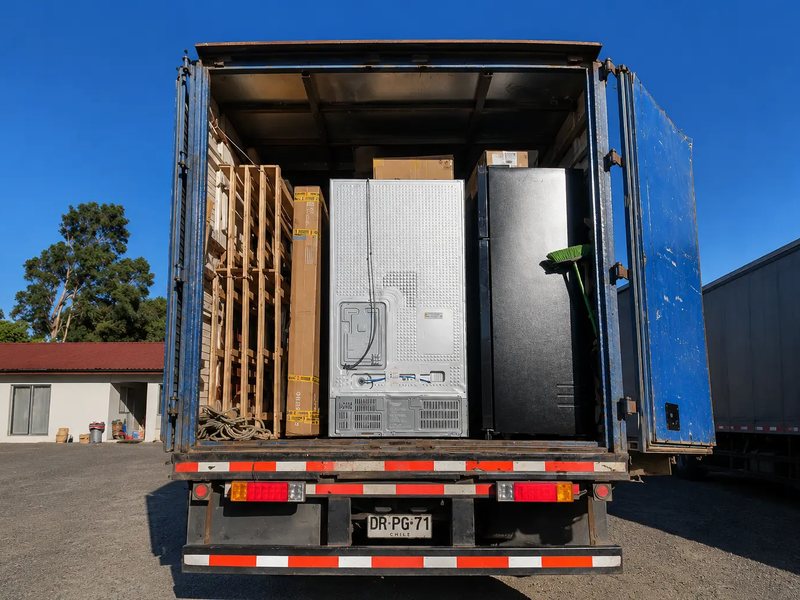 Despacho de refrigeradores desde el furgón